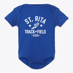 St Rita Parish Track and Field Baby Onesie