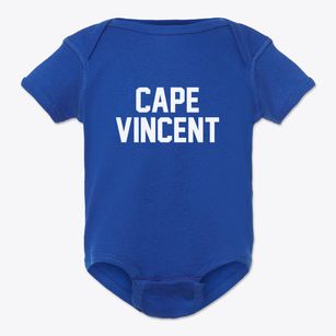 Cape Vincent New York Classic Block Baby Onesie