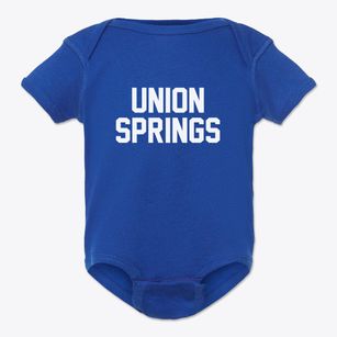 Union Springs New York Classic Block Baby Onesie