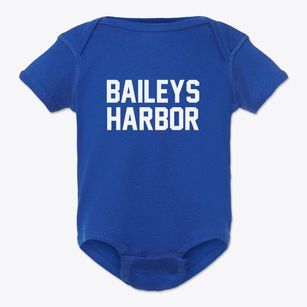 Baileys Harbor Wisconsin Classic Block Baby Onesie