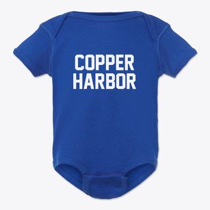 Copper Harbor Michigan Classic Block Baby Onesie