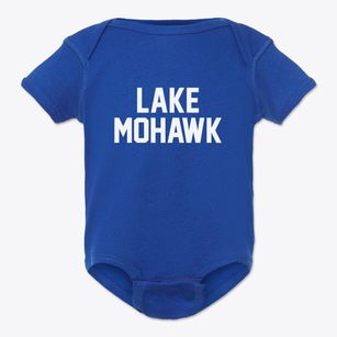 Lake Mohawk New Jersey Classic Block Baby Onesie