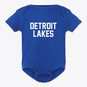 Detroit Lakes Minnesota Classic Block Baby Onesie