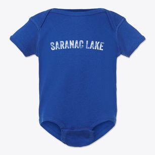 Saranac Lake New York Timeless Retro Baby Onesie