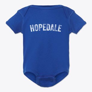 Hopedale Illinois Timeless Retro Baby Onesie