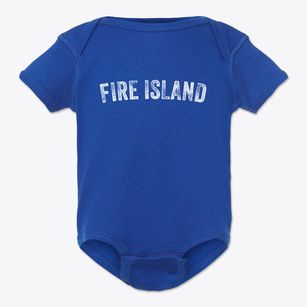 Fire Island New York Timeless Retro Baby Onesie