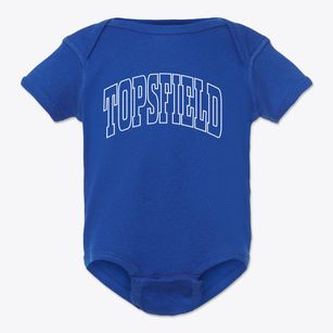 Topsfield Massachusetts Trendy Block Baby Onesie
