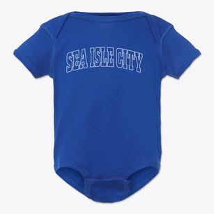 Sea Isle City New Jersey Trendy Block Baby Onesie