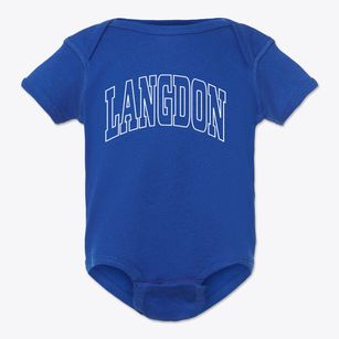Langdon New Hampshire Trendy Block Baby Onesie