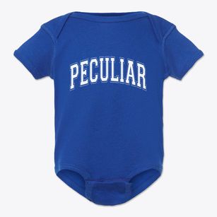Peculiar Missouri Varsity Baby Onesie