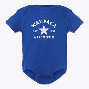 Waupaca Wisconsin Star Baby Onesie