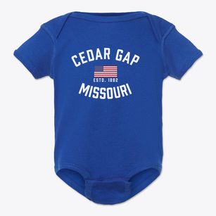 Cedar Gap Missouri Patriot Baby Onesie