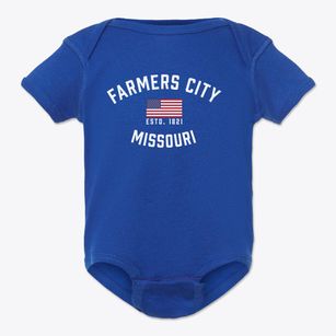 Farmers City Missouri Patriot Baby Onesie
