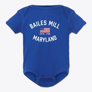 Bailes Mill Maryland Patriot Baby Onesie