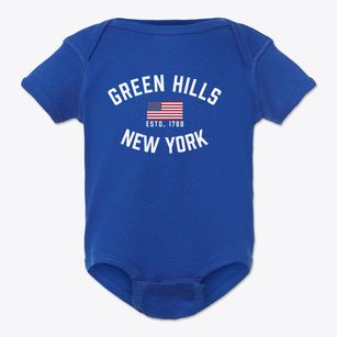 Green Hills New York Patriot Baby Onesie