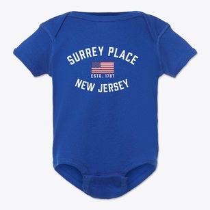 Surrey Place New Jersey Patriot Baby Onesie