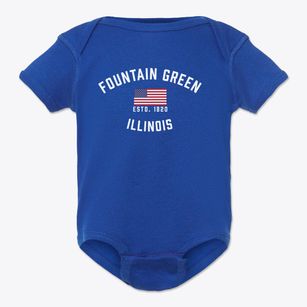 Fountain Green Illinois Patriot Baby Onesie