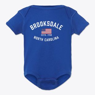 Brooksdale North Carolina Patriot Baby Onesie