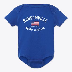 Ransomville North Carolina Patriot Baby Onesie