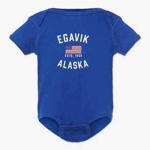 Egavik Alaska Patriot Baby Onesie