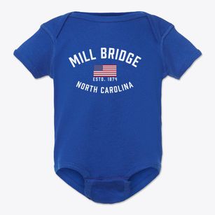 Mill Bridge North Carolina Patriot Baby Onesie