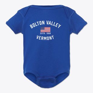 Bolton Valley Vermont Patriot Baby Onesie