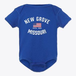 New Grove Missouri Patriot Baby Onesie