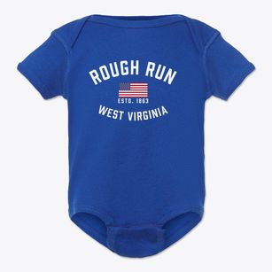 Rough Run West Virginia Patriot Baby Onesie