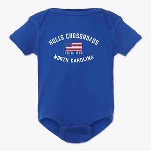Hulls Crossroads North Carolina Patriot Baby Onesie
