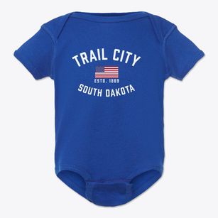 Trail City South Dakota Patriot Baby Onesie