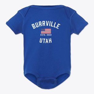 Burrville Utah Patriot Baby Onesie
