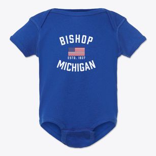 Bishop Michigan Patriot Baby Onesie