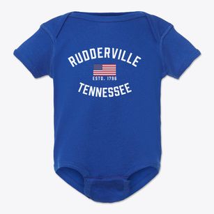 Rudderville Tennessee Patriot Baby Onesie
