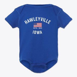 Hawleyville Iowa Patriot Baby Onesie