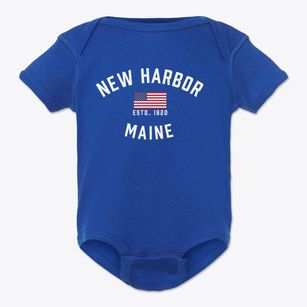 New Harbor Maine Patriot Baby Onesie