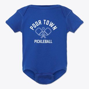 Poor Town North Carolina Pickleball Baby Onesie