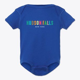 Hudson Falls New York Color Pop Baby Onesie