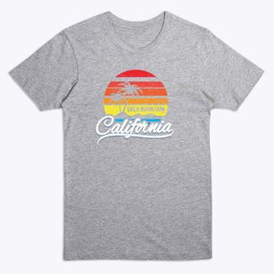 Gold Mountain California Palm Tree Sunset Premium T-Shirt