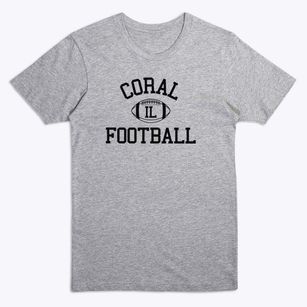 Coral Illinois Football Premium T-Shirt