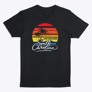 Lake Secession South Carolina Palm Tree Sunset Premium T-Shirt