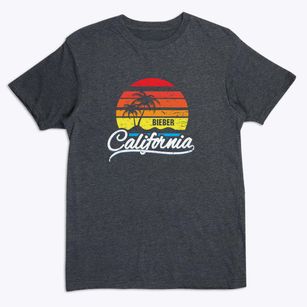 Bieber California Palm Tree Sunset Premium T-Shirt