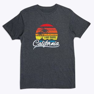 Lake Davis California Palm Tree Sunset Premium T-Shirt