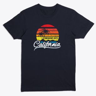 Crescent City California Palm Tree Sunset Premium T-Shirt
