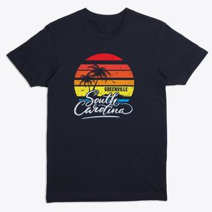 Greenville South Carolina Palm Tree Sunset Premium T-Shirt