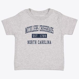 Mccullers Crossroads North Carolina Classic Established Toddler T-Shirt