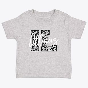  Illinois Leopard Text Toddler T-Shirt