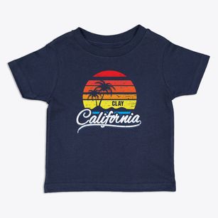 Clay California Palm Tree Sunset Toddler T-Shirt