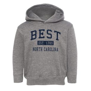 Best North Carolina Classic Established Toddler Hoodie