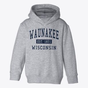 Waunakee Wisconsin Classic Established Toddler Hoodie