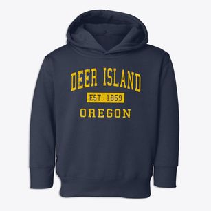 Deer Island Oregon Classic Established Toddler Hoodie